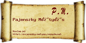 Pajenszky Mátyás névjegykártya